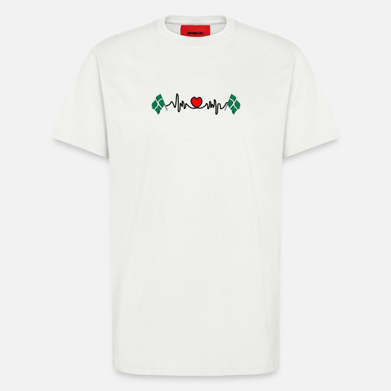 Devon-Flagge mit Herzschlag - T-Shirt - made by SPREAD - OFF WHITE