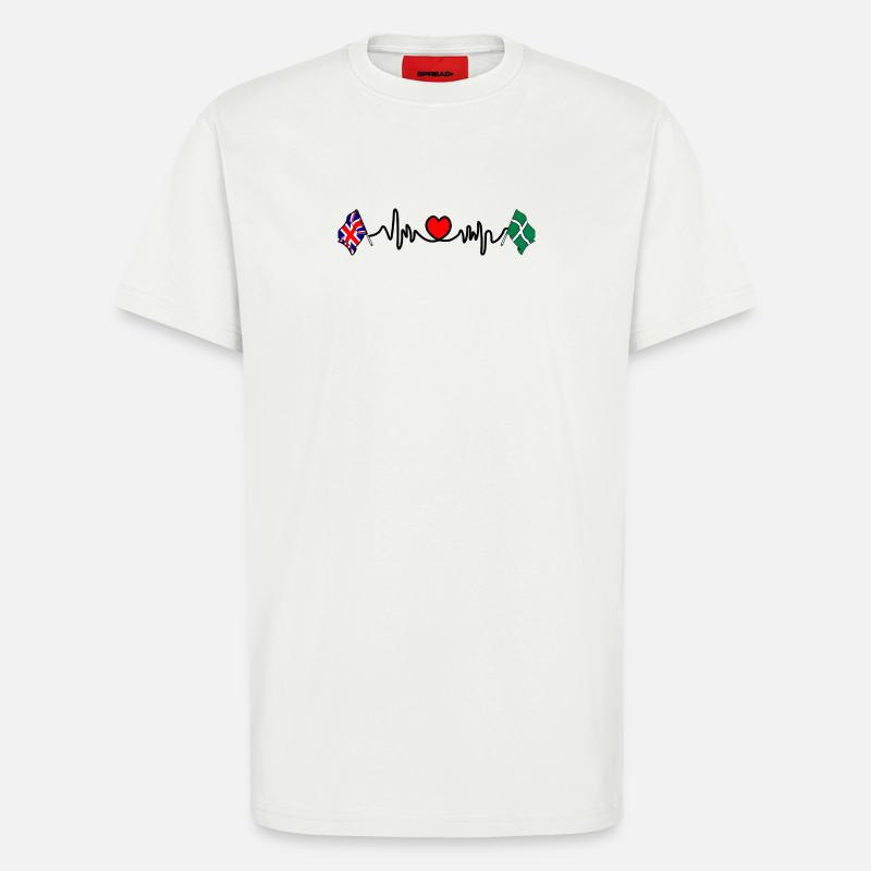 Devon & Großbritannien Herzschlag - T-Shirt - made by SPREAD - OFF WHITE