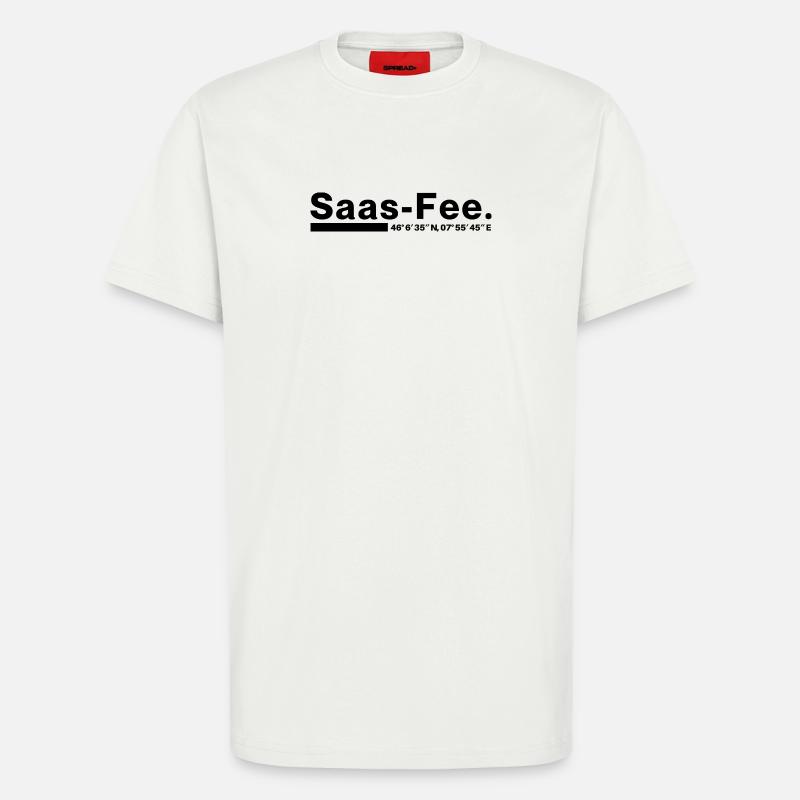 Coordonnées Saas-Fee Valais, Suisse - T-shirt bio décontracté fabriqué en UE - OFF WHITE
