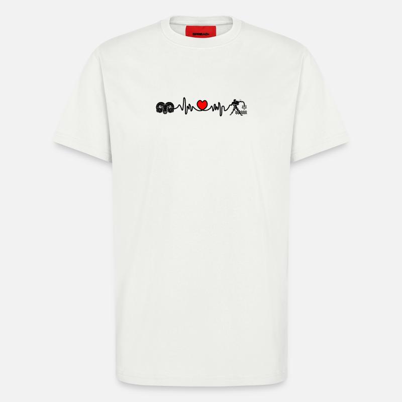 Herzfrequenz Cardio Widder Wassermann - T-Shirt - made by SPREAD - OFF WHITE