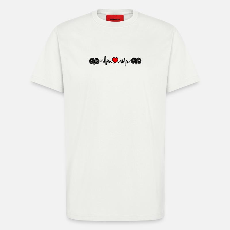 Herzfrequenz Cardio Ram Ram Ram - T-Shirt - made by SPREAD - OFF WHITE