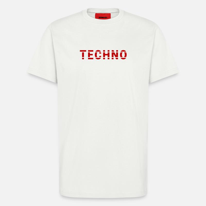 Techno lettering design for ravers and electro - T-Shirt - made by SPREAD - OFF WHITE