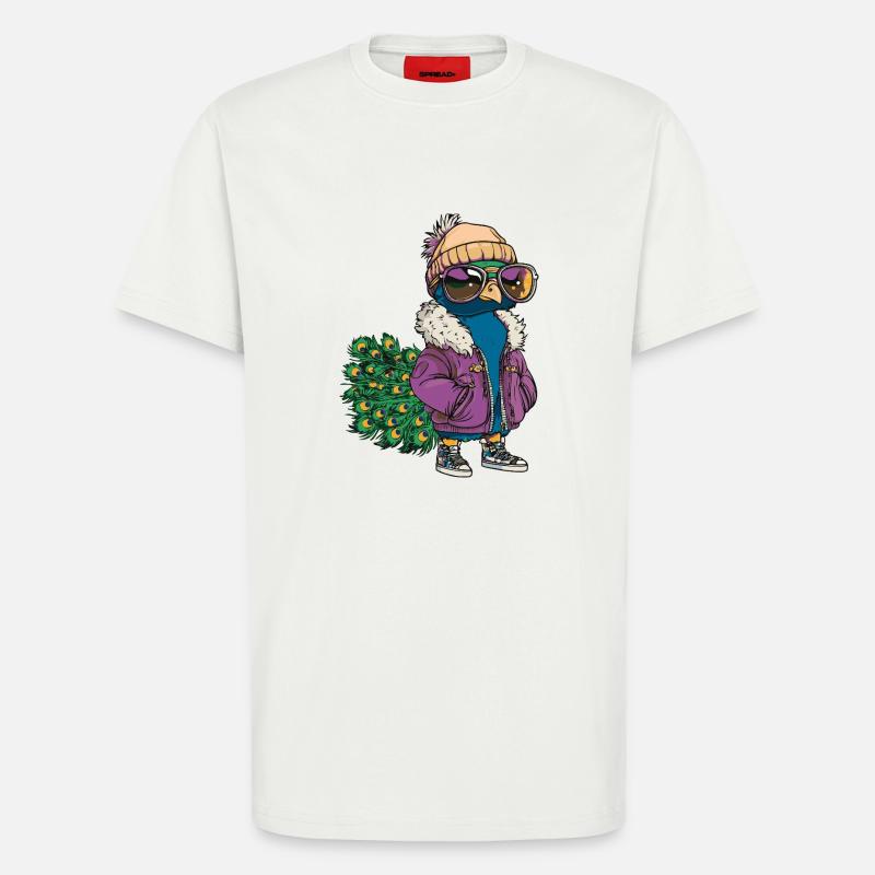 Peacock Bird Cool Comic - T-Shirt - made by SPREAD - OFF WHITE