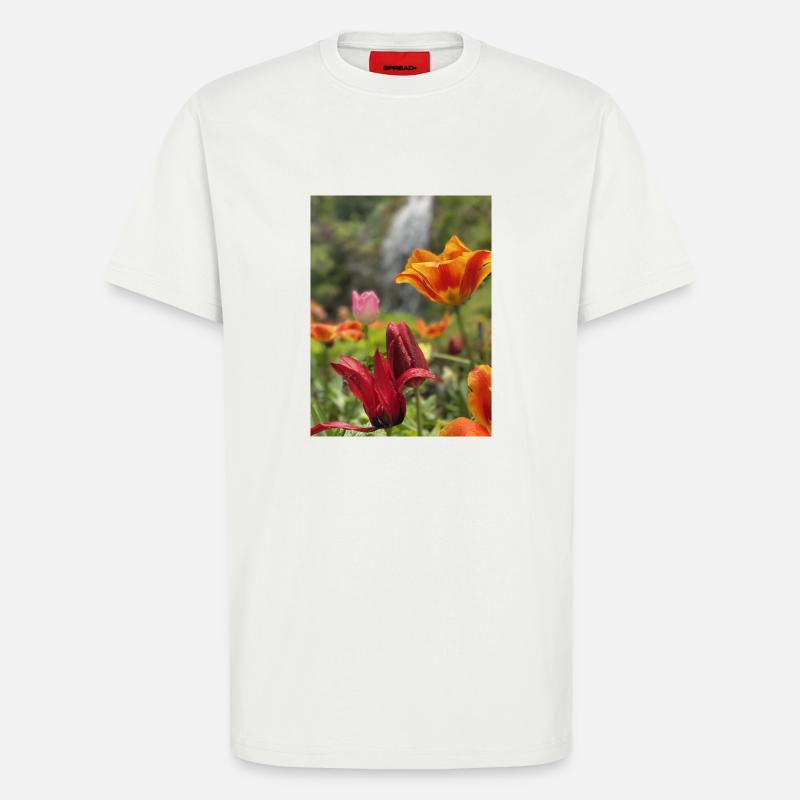 Tulpen bunt - T-Shirt - made by SPREAD - OFF WHITE