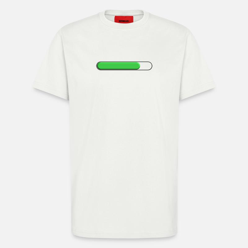 Jauge moyenne Vert (trois quart) - T-shirt bio décontracté fabriqué en UE - OFF WHITE