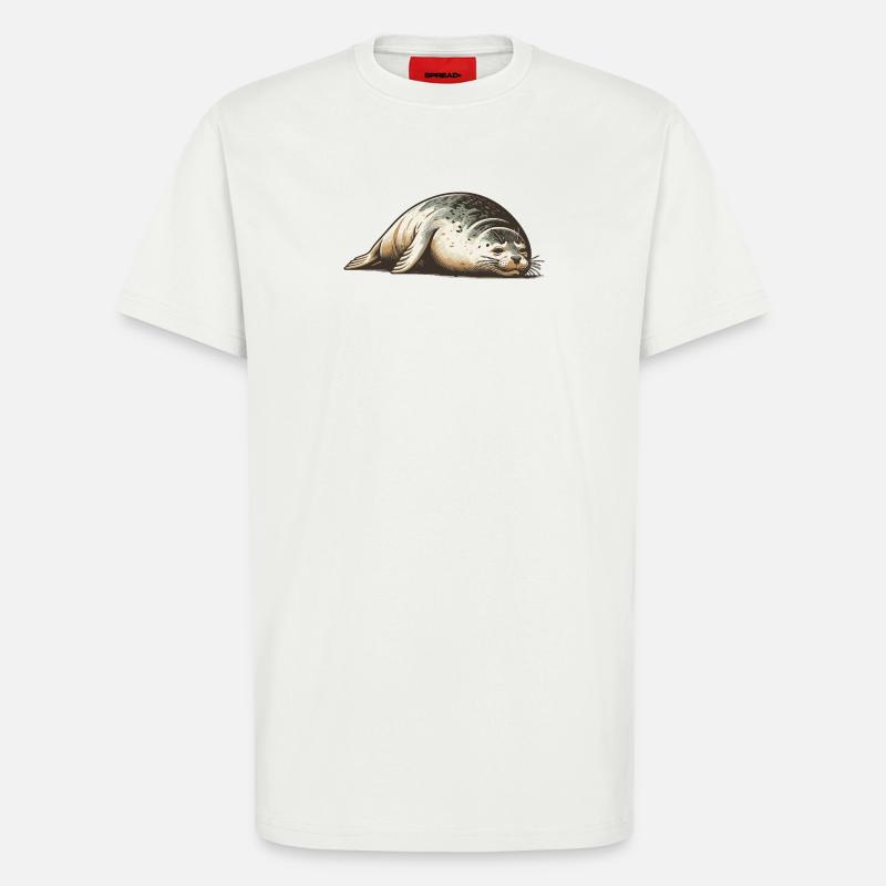 Phoque - T-shirt bio décontracté fabriqué en UE - OFF WHITE