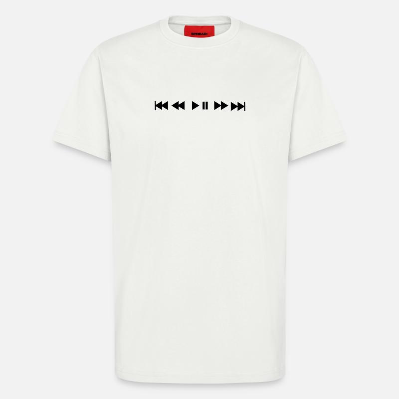 musiK Play stop skip - T-Shirt - made by SPREAD - OFF WHITE