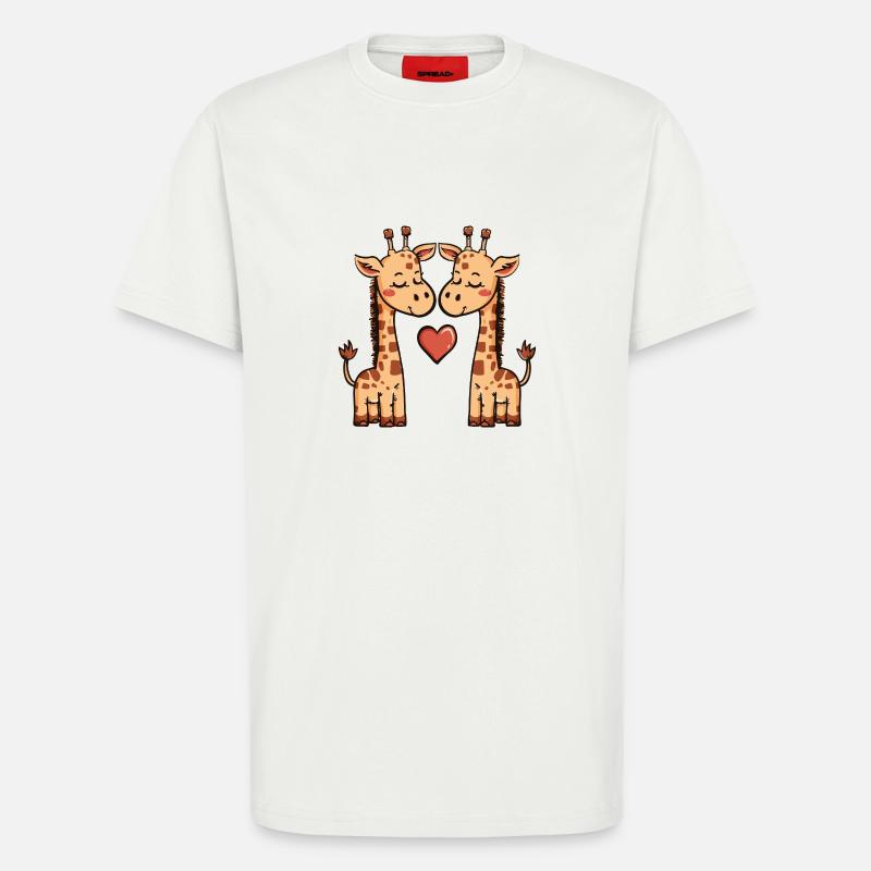 Giraffe Paar Herz - T-Shirt - made by SPREAD - OFF WHITE