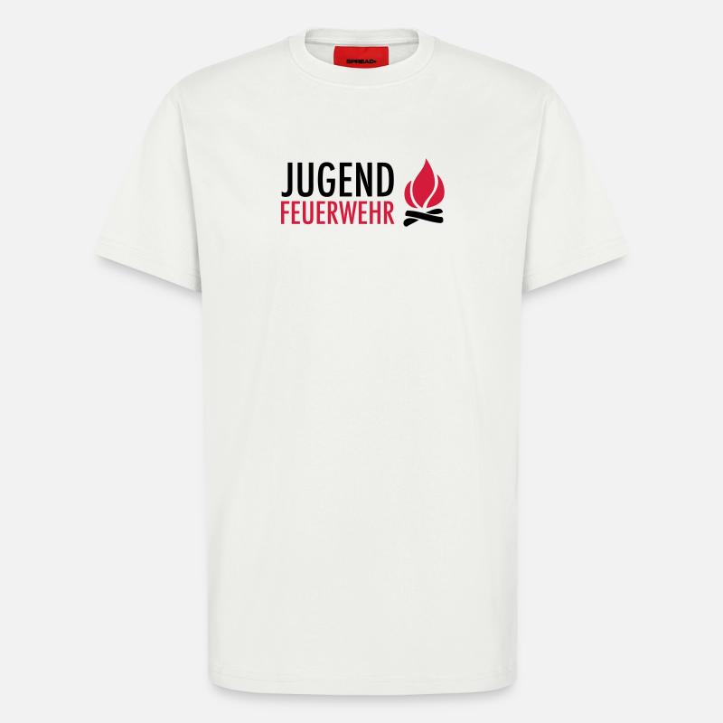 Young firefighters with flame - T-Shirt - made by SPREAD - OFF WHITE