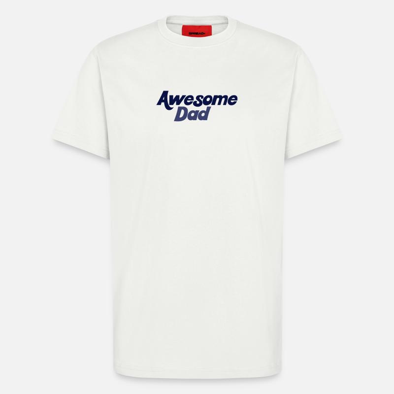Bold Blue Gradient Awesome Dad - T-Shirt - made by SPREAD - OFF WHITE