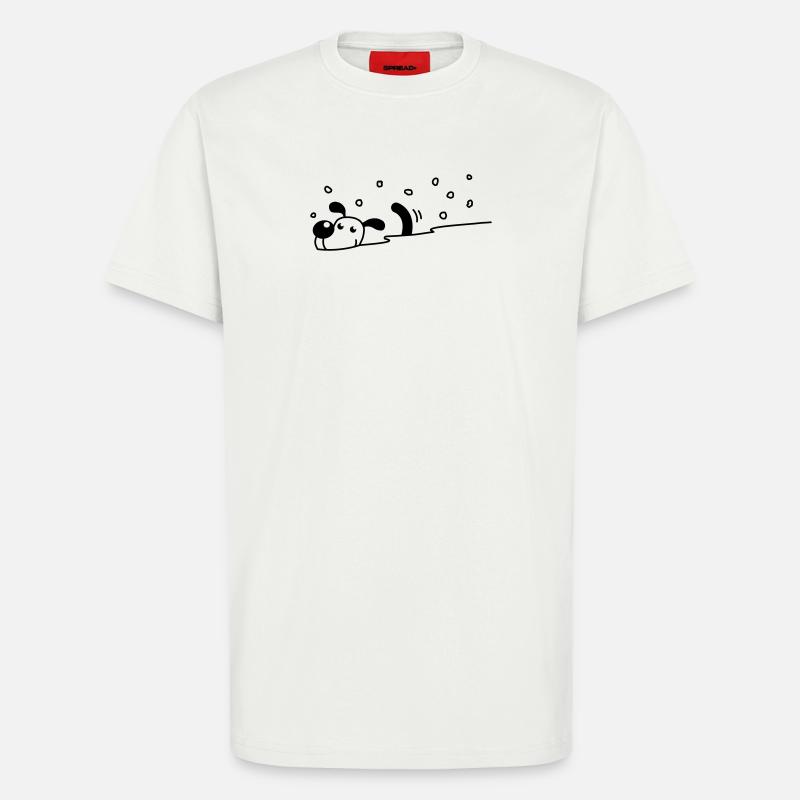 Niedlicher Hund im Schnee - T-Shirt - made by SPREAD - OFF WHITE