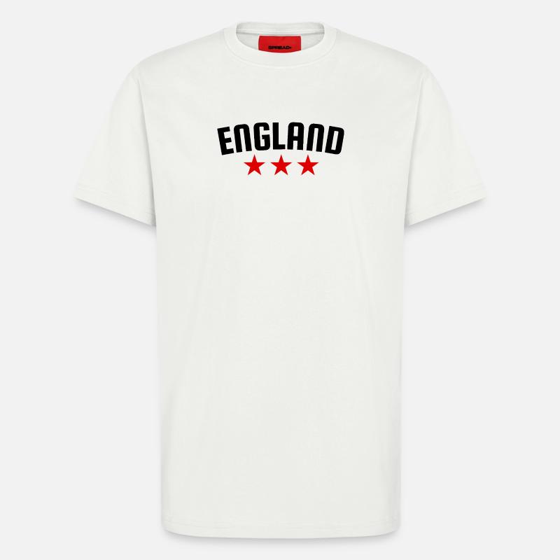 Angleterre 3 étoiles Design - T-shirt bio décontracté fabriqué en UE - OFF WHITE