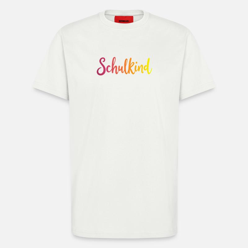 Schulkind Farbverlauf Rot-Gelb - Gradient Script - T-Shirt - made by SPREAD - OFF WHITE