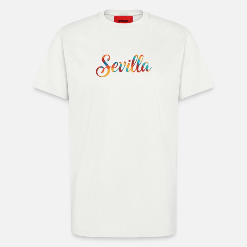 Sevilla Regenbogen Script - T-Shirt - made by SPREAD - OFF WHITE