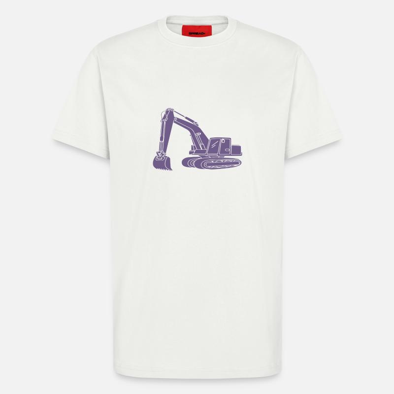 Baggerfahrer Silhouette - Baugeräteführer - T-Shirt - made by SPREAD - OFF WHITE