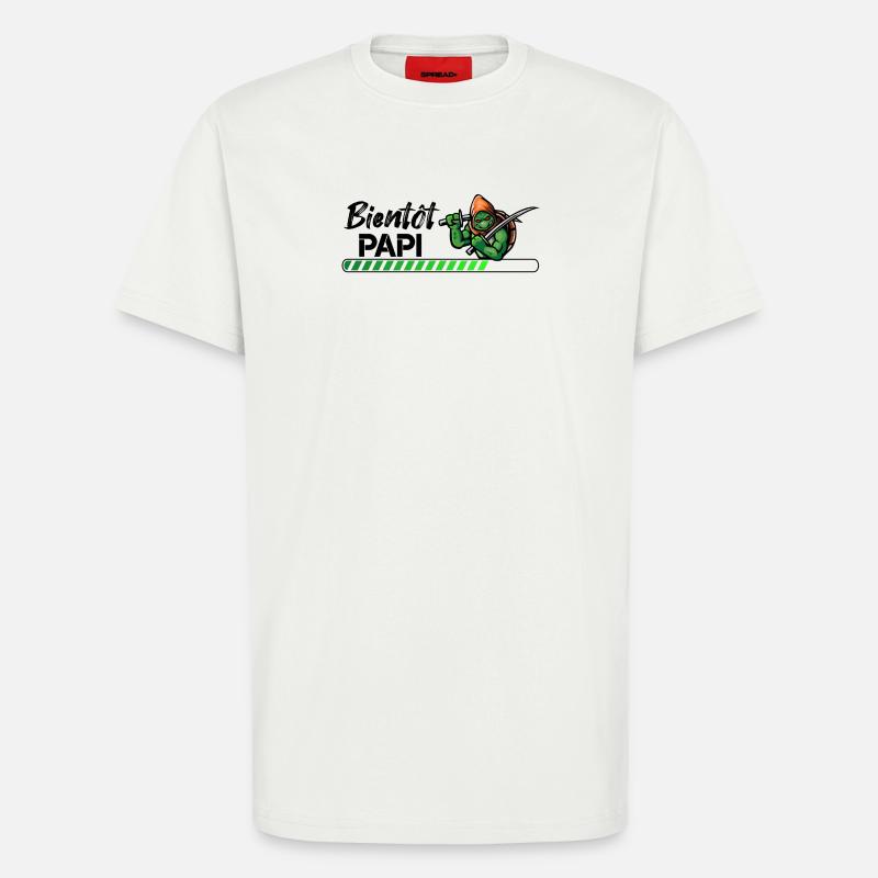 Bientôt papi ninja - T-shirt bio décontracté fabriqué en UE - OFF WHITE