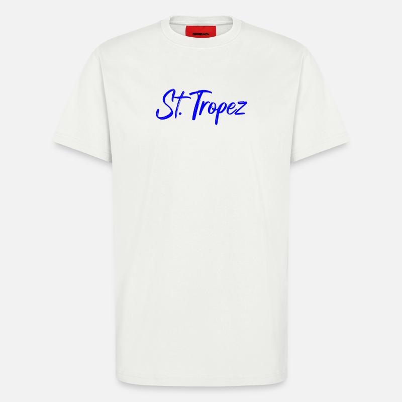 St Tropez Küstenflair Blau Script - T-Shirt - made by SPREAD - OFF WHITE