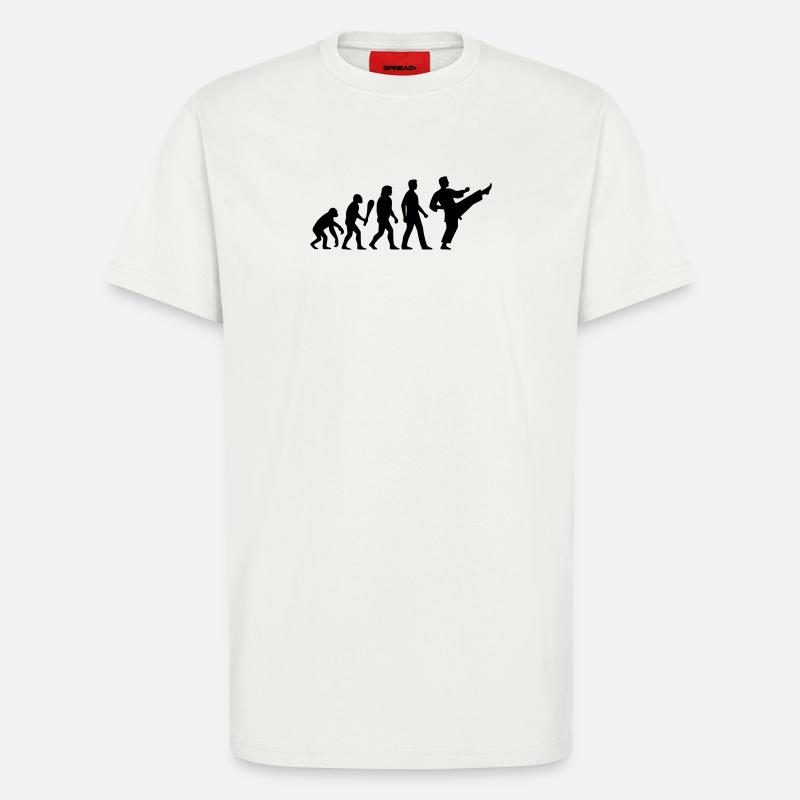 Karaté Évolution - T-shirt bio décontracté fabriqué en UE - OFF WHITE