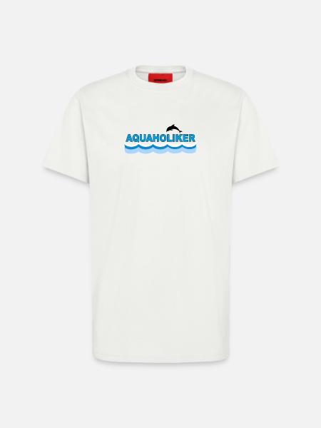AQUAHOLIC - T-shirt bio décontracté fabriqué en UE - OFF WHITE