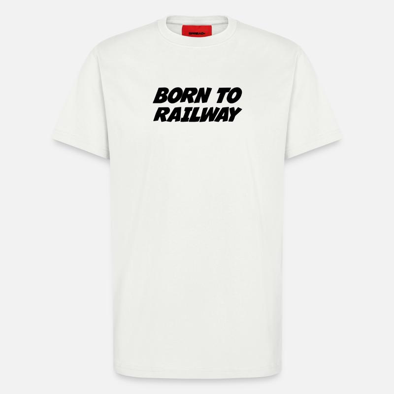 Cheminot / Chemin de fer / Train / Metro - T-shirt bio décontracté fabriqué en UE - OFF WHITE