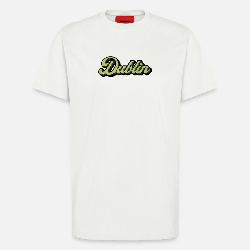 Dublin Retro Script in Lime - T-Shirt - made by SPREAD - OFF WHITE
