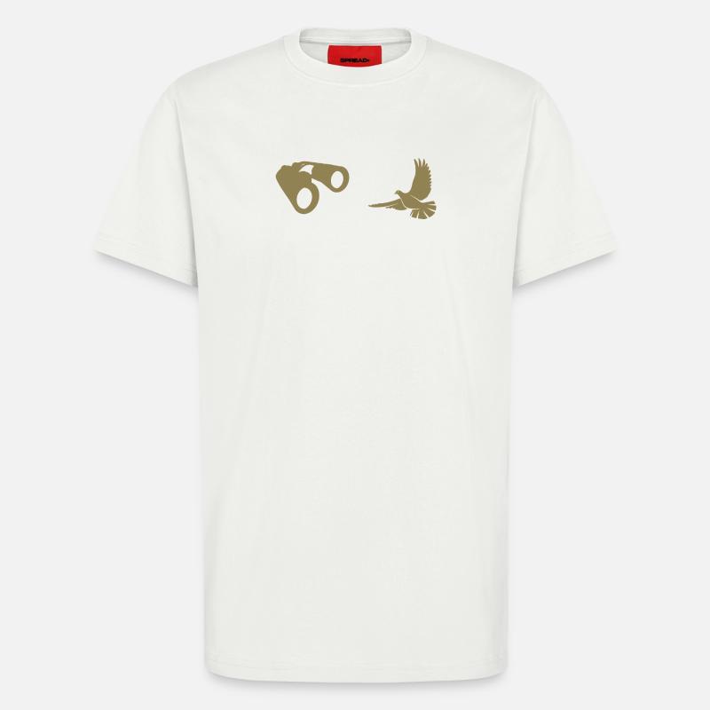 Minimalist Bird Watching Silhouette - T-Shirt - made by SPREAD - OFF WHITE