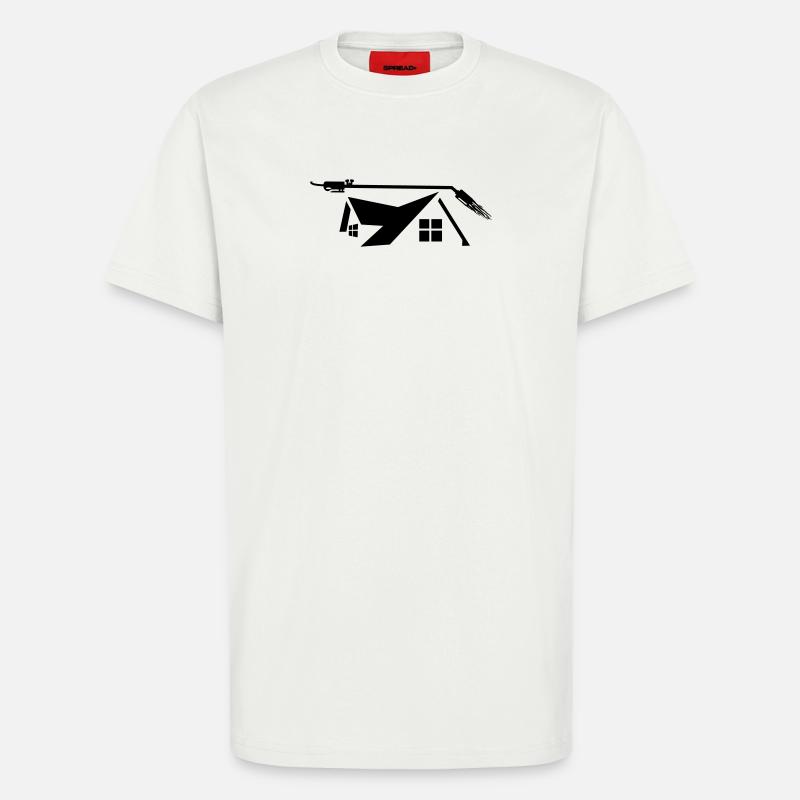 Brûleur à gaz couvreur de maison - T-shirt bio décontracté fabriqué en UE - OFF WHITE
