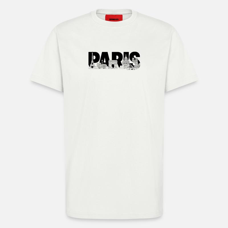 Paris Frankreich Eiffelturm Triumphbogen - T-Shirt - made by SPREAD - OFF WHITE