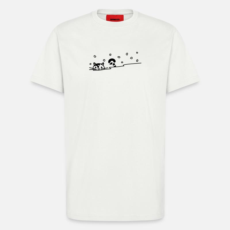 Niedliche Katze im Schnee - T-Shirt - made by SPREAD - OFF WHITE