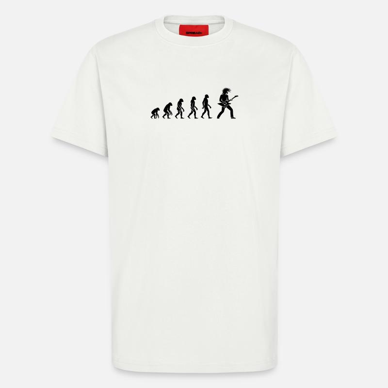 Evolution Rock 'n' Roll Gitarrist Design - T-Shirt - made by SPREAD - OFF WHITE