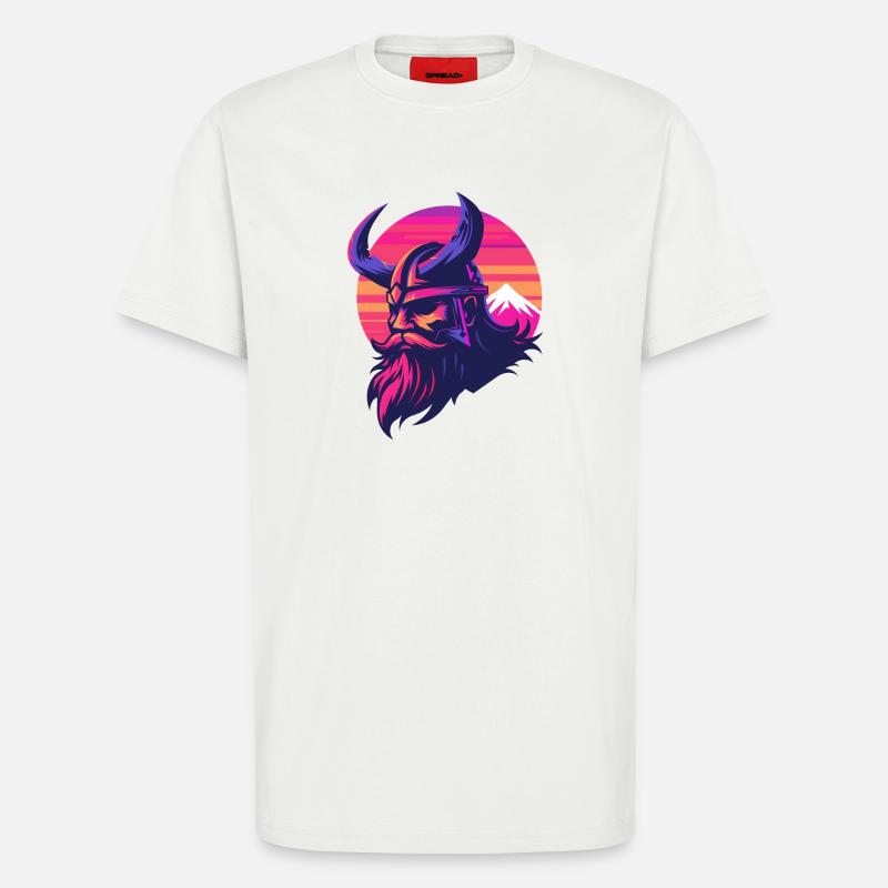 Wikinger Synthwave 3 - T-Shirt - made by SPREAD - OFF WHITE