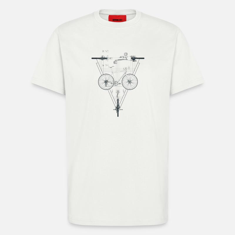 Geometric Bicycle Inside Triangle Emblem - T-Shirt - made by SPREAD - OFF WHITE
