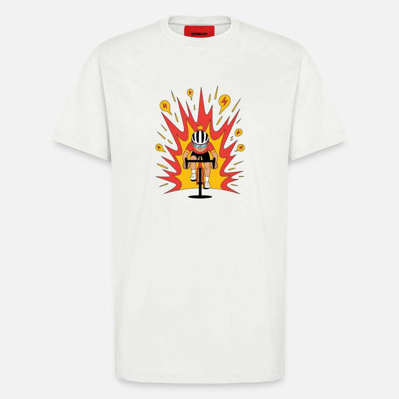 Angriffsmodus Radfahrer Krone Karikatur - T-Shirt - made by SPREAD - OFF WHITE