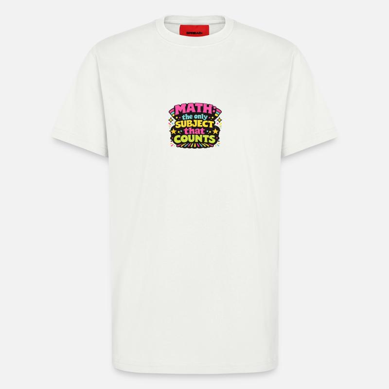 Math Counts : un design rétro vibrant - T-shirt bio décontracté fabriqué en UE - OFF WHITE