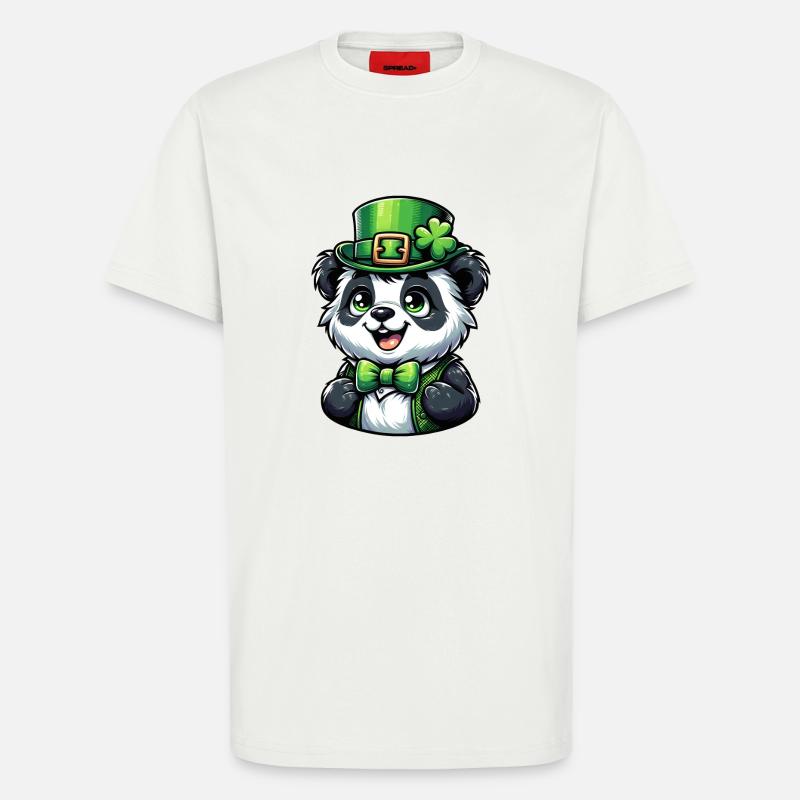 St. Patrick's Panda Celebration - T-Shirt - made by SPREAD - OFF WHITE