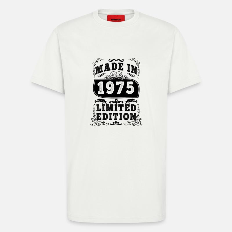 1975 Original 1975 Vintage Vintage rétro anniversa - T-shirt bio décontracté fabriqué en UE - OFF WHITE