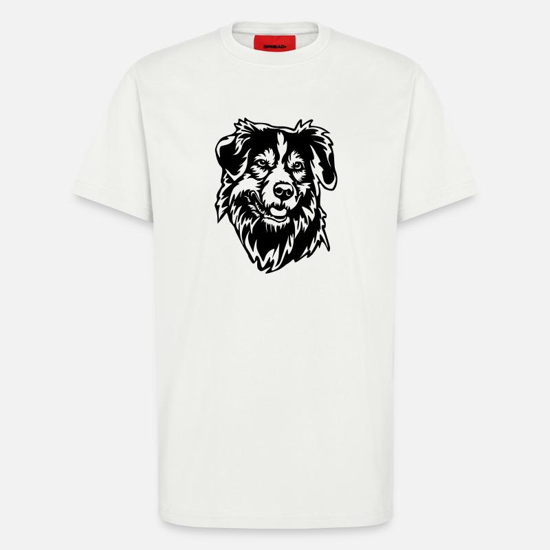 Australian Shepherd Kopf - T-Shirt - made by SPREAD - OFF WHITE
