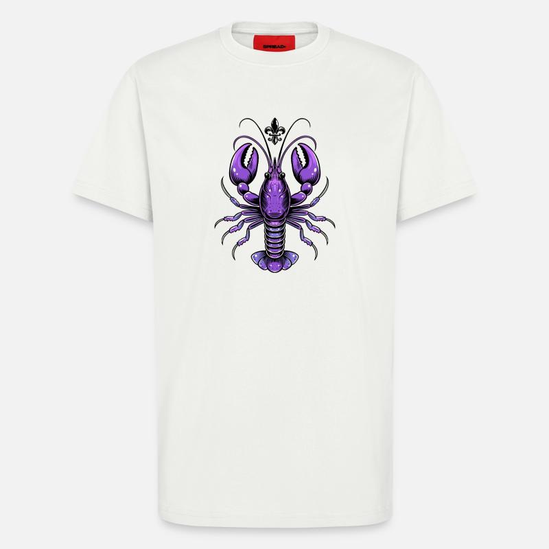 Mardi Gras Languste mit Fleur-de-Lis Design - T-Shirt - made by SPREAD - OFF WHITE