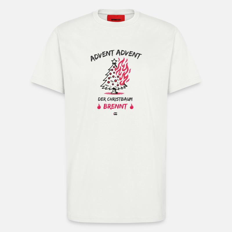 Advent, Advent - der Christbaum brennt - T-Shirt - made by SPREAD - OFF WHITE