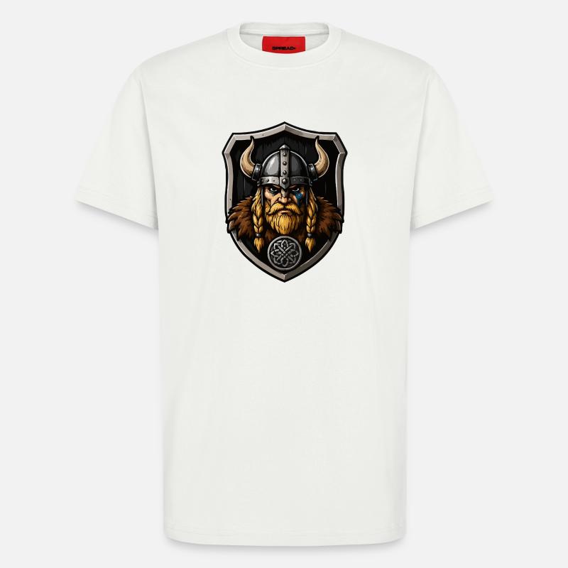 Viking Warrior with Shield - T-Shirt - made by SPREAD - OFF WHITE