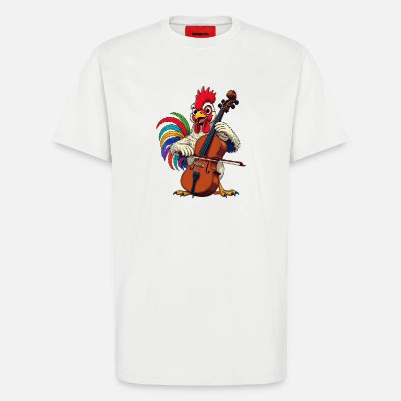 Hahn joue du violoncelle - T-shirt bio décontracté fabriqué en UE - OFF WHITE