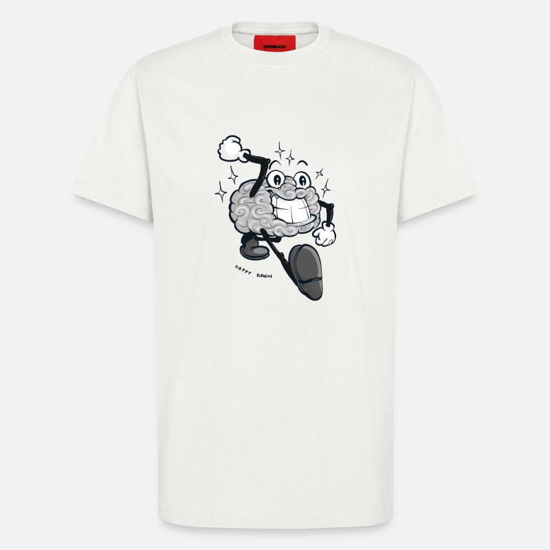 Happy Brain - Graue Version - T-Shirt - made by SPREAD - OFF WHITE
