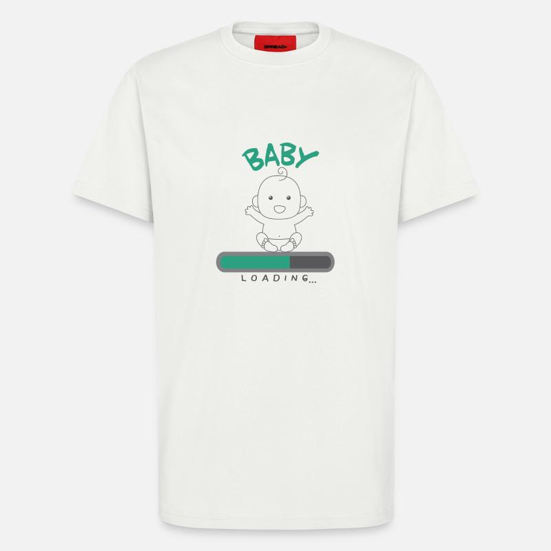 Grossesse Bébé Loading - T-shirt bio décontracté fabriqué en UE - OFF WHITE