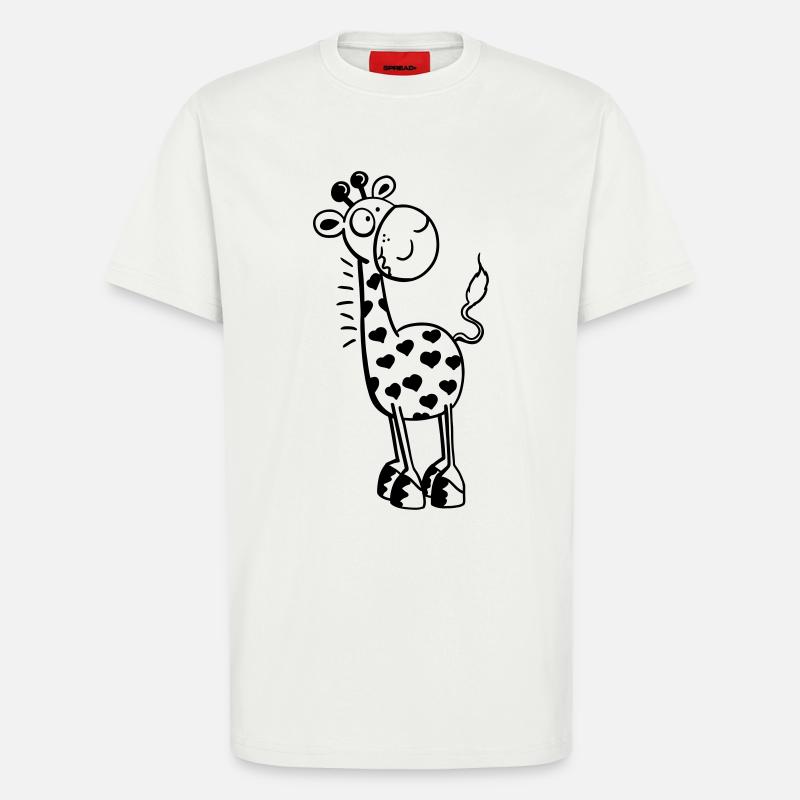 Herzliche Giraffe - Giraffen - Tiere - Comic - T-Shirt - made by SPREAD - OFF WHITE