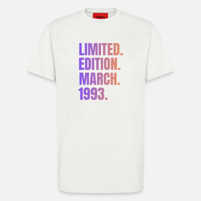 Édition Limitée Mars 1993 - T-shirt bio décontracté fabriqué en UE - OFF WHITE