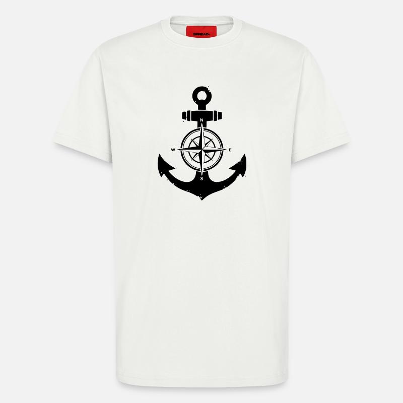 Anker Kompass Silhouette - T-Shirt - made by SPREAD - OFF WHITE