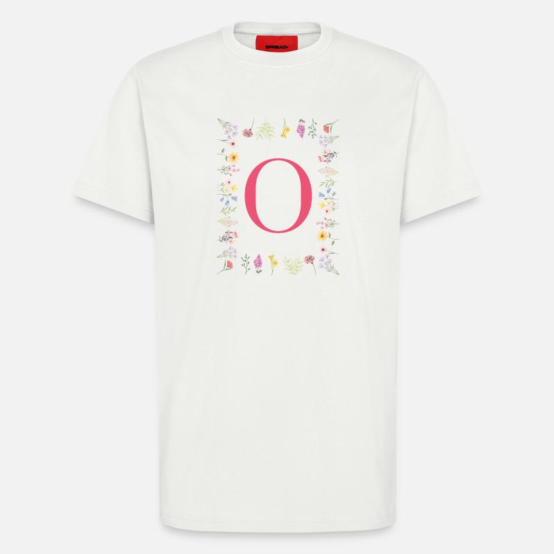 Florale Initialen "O", Buchstaben Monogramm  - T-Shirt - made by SPREAD - OFF WHITE
