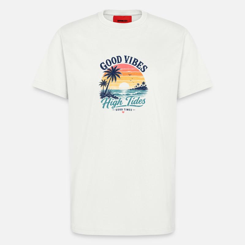 Vibes High Tides Sunset - T-Shirt - made by SPREAD - OFF WHITE