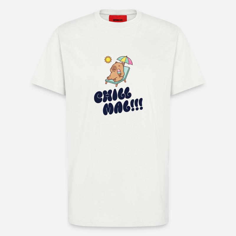 Sonnenbär am Strand mit Eis - T-Shirt - made by SPREAD - OFF WHITE