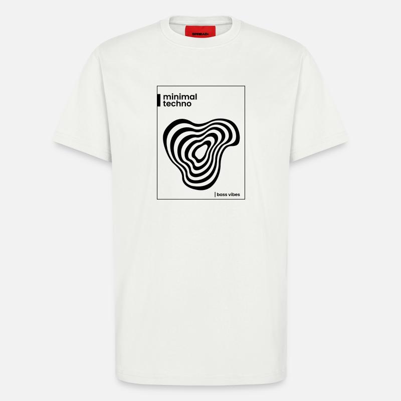 Conception minimale de l’affiche techno - T-shirt bio décontracté fabriqué en UE - OFF WHITE